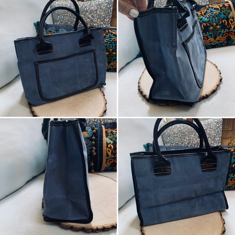 SAKS Fifth Avenue Blue and Black Shoulder Bag